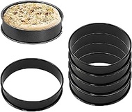 HLMOptimo English Muffin Rings, Stainless Steel Crumpet Rings, 6 Pcs 4 inch Nonstick Metal Round Rin
