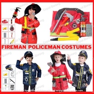 Costumes Party Baju Bomba Polis Kanak-Kanak Kids Dress Up Toy Cosplay Halloween Policeman Fireman Uniform Play