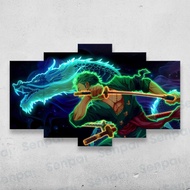 Tranh tráng gương 5pic Anime hiệu ứng led NOEN cực ảo. Tranh dán tường Onepiece Naruto Dragonball...