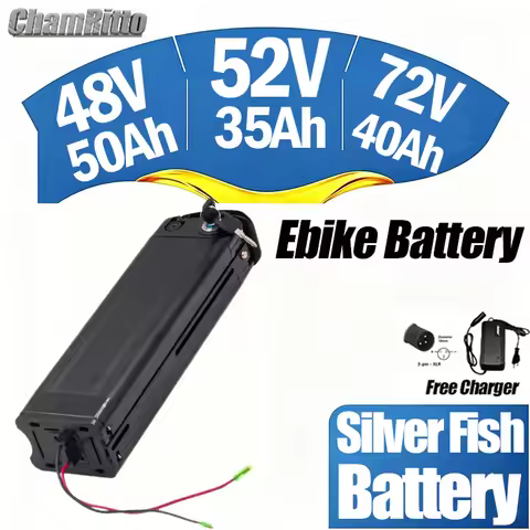52v SilverFish Lithium Bike Battery 48 Volt 30ah Batterie Vélo 36v 13Ah Duotts S26 Battery 60v72v 20