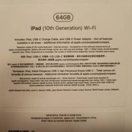 Ipad 10th generation 第十代 64gb wifi 全新未開盒