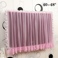 32"-48" Sarung Penutup Tv Led Cover Tv Bahan Kain Lembut Elastis Renda Anti Debu