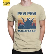 Pew Pew Madafakas Men | Shirt Pew Pew Cotton | Men's Cat T-shirts | Retro Shirt Men XS-6XL