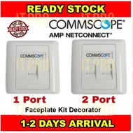 PRO Commscope CAT5E/CAT6 1Port / 2 Ports Faceplate Degree Angle Type Data Wall Socket Outlet Face Pl