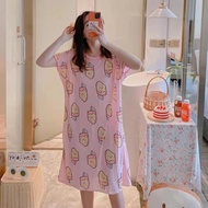 Sleepwear Night Dress Korean Homewear for Women Comfy Lounge Dress Plus Size Pajama Nightgown