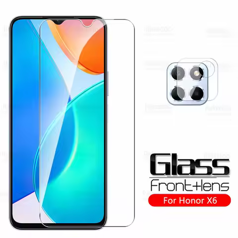 2To1 Camera Tempered Glass For Honor X6 Screen Protector HonorX6 VNE-LX1 6.5" 4G 2022 Xonor X6s X 6 