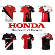 Honda Car Logo 3d Print T-shirts Men Women Fashion T-shirt Kids Hip Hop Top Tshirt Racing Team Tee M