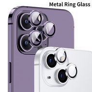 Rear Camera Lens Protector Case Metal Ring Tempered Glass Cover For iPhone 15 14 Plus 11 12 13 Pro M