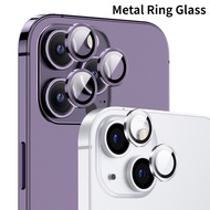 Rear Camera Lens Protector Case Metal Ring Tempered Glass Cover For iPhone 15 14 Plus 11 12 13 Pro Max 13 Mini