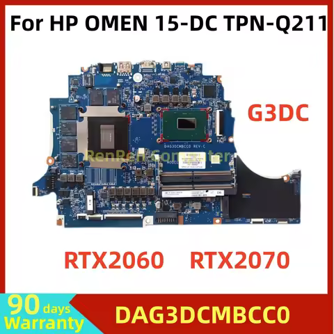 DAG3DCMBCC0 For HP Omen 15-DC 15T-DC TPN-Q211 Laptop Mainboard G3DC i7-9750H CPU GTX1660TI RTX2060 R