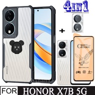 4 In 1 Honor X7B 5G Shockproof Phone Case for Honor X7b X8b Privacy Ceramic Full Matte Screen Protec