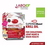[3 Boxes] LABO Nutrition Perfect Krill EX Purest Antarctic Krill Oil Omega 3 EPA DHA Phospholipids Astaxanthin Supplement for Brain Heart Cholesterol Liver Joint Vision Muscle Sports Health • Made in USA • 60 Softgels (INTENSIVE)