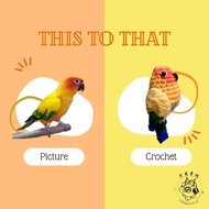 Crochet Parrot / Crochet Budgies/ Crochet Bird Keychain (Customize) handmade keychain