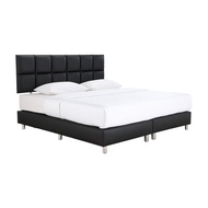 INDEX LIVING MALL เตียงนอน PVC รุ่นกริซ ขนาด 6 ฟุต - สีดำ