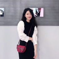 LOEWE gate酒紅色馬鞍mini肩背斜背包15*13*5  98新配件塵袋