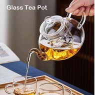 800ml Glass Teapot Set Flower / Fruit Tea Pot Heat Resistant Jug Coffee Kettle with Filter Teko Air 