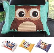 1PCs Cartoon Cute Owl Cloth Car Seat Back Hanging Tissue Case Box Storage Container Towel Napkin Box Case Papers Bag Holder