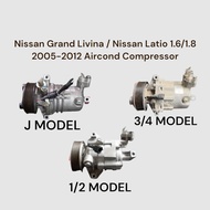 Nissan Grand Livina / Nissan Latio 1.6/1.8 2005-2012 Aircond Compressor