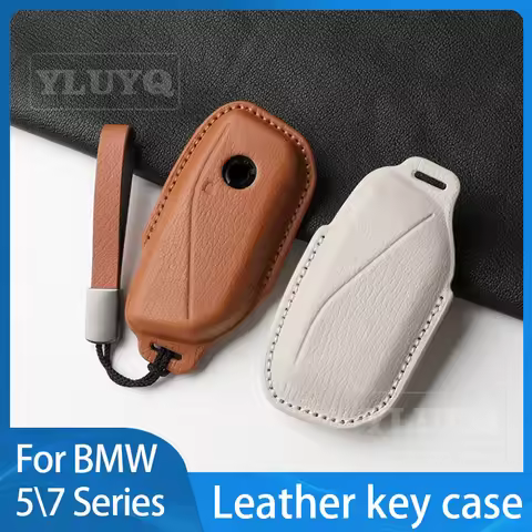 For 2025 BMW 5 7 Series Car Keychain Leather Key Protective Case Cover 740i X5 X6 X7 XM IX IX3 I5 Ca