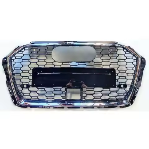 For RS3 Style Front Sport Hex Mesh Honeycomb Hood Grill for Audi A3/S3 8V 2017-2020 With ACC Hole ca