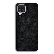 Casing Case Samsung Galaxy A12 A13 A11 A21 A21S 5G Black Wahite Doodle FF1484
