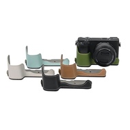 Leather Half Case for Sony A6400 A6300 A6100 Camera Grip with Strap