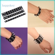 HAP Black Wristband Cuff Belt Bracelet Bangle Leather Bracelets Punk Rock Bracelet