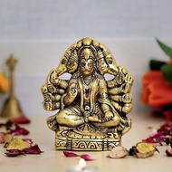Panchmukhi Hanuman ji Decorative Showpiece Decorative Showpiece - 14 cm (Metal, Gold)  st775