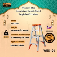 Winner Ladder 4-Step Aluminium Double-Sided TanglePruf™ Ladder 150 Kg Duty Rating Heavy Duty Tangga 
