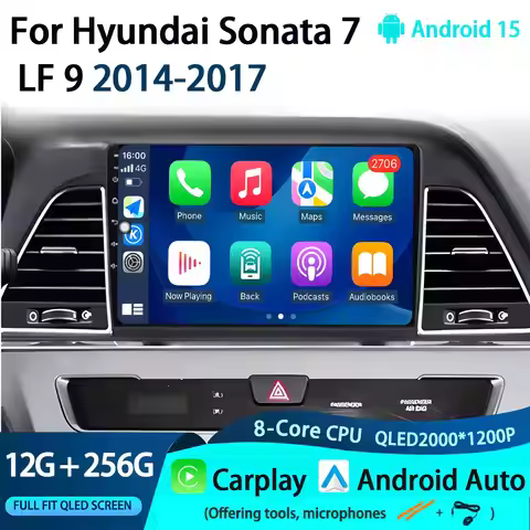 9" Car Radio For Hyundai Sonata 7 LF 9 2014-2017 Android 15 Carplay Auto Multimidia Video Player HD 
