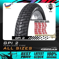 TAYAR MOTORSIKAL COUGAR GPI2 TUBELESS TYRE 90/90-16, 110/90-16, 110/70-17, 90/90-18, 90/90-19, 100/9
