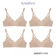 (แพ็ค 4 ชิ้น) Sabina Perfect Bra Level 1 เสื้อชั้นใน  ไร้โครง รหัส SBXD97111 - สีเนื้อ