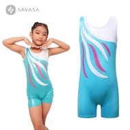 Savasa Gymnastics Leotard Kids - Emma White Children's Gymnastics Clothes