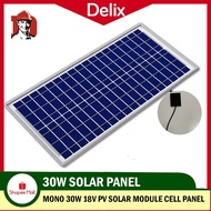 30W Solar Panel 18Volt Pv Monocrystalline Silicon Solar Cell Panel Solar Module