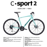 จักรยานไฮบริดเฟรมอลู ดิสน้ำมัน 24 สปีด ฺBianchi C-Sport 2