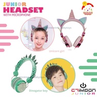 JM219 - Crimson Junior Unicorn Dinosaur Aligator Kids Headset Anak