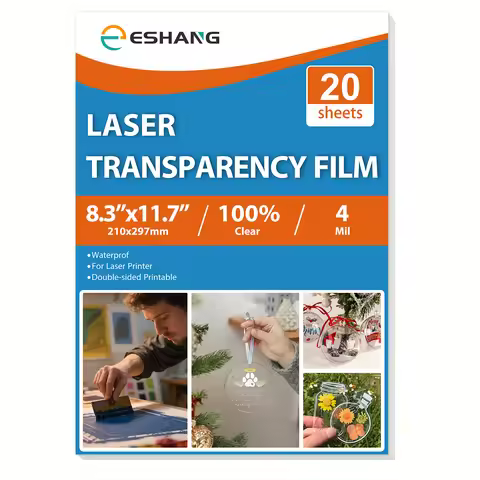 20 Sheets A4 Laser Transparency Film Transparent Paper Clear Overhead Projector Film for Laser Print