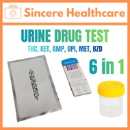 6 in 1 Urine Drug Test Kit THC,KET,AMP,OPI,MET,BZD (KKM APPROVED) Urine Test Kit