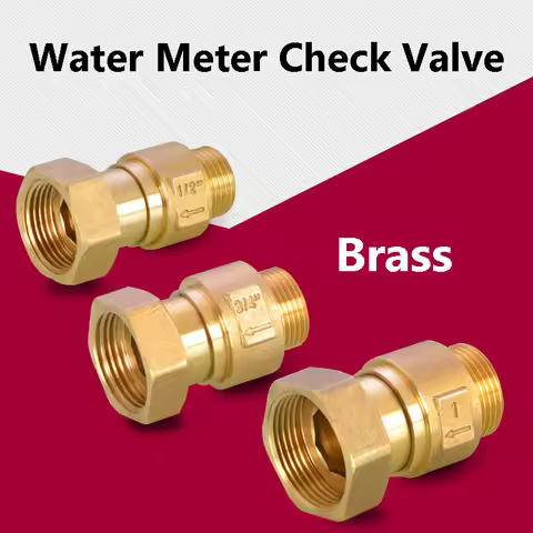 Water Meter Brass Check Valve 1/2 3/4 1 Inch Male To Female Thread One Way Non Return Valve Plumbing