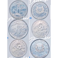Old Singapore $0.50 Dollar Coin / Duit Lama Singapore Syiling $1 Coin Collections All Series Coin Fo