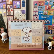 2026 Desk Calendar Cartoon Cute Snoopy Desk Calendar Desktop Ornaments Notes Clock Calendar Monthly 