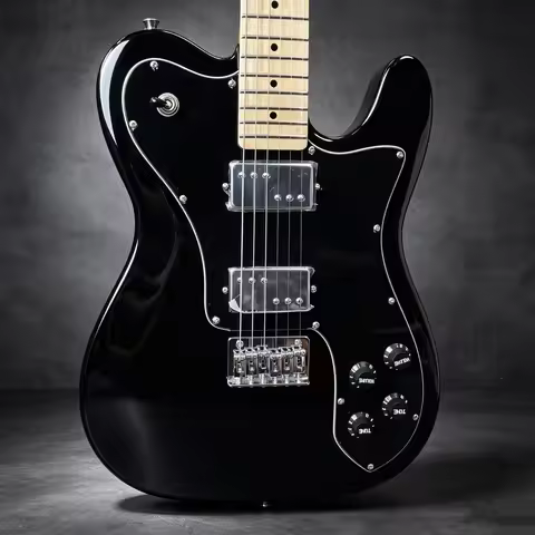 NEW Gloss Black Electric Guitar Dual Humbucker Pickups Black Pickguard Maple Neck Hard Rock Performa