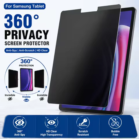 360° Privacy Screen Protector For Samsung Galaxy Tab S10 S9 S8 S7 FE A9 A9+ A8 PET 4Way Anti Spy Mat