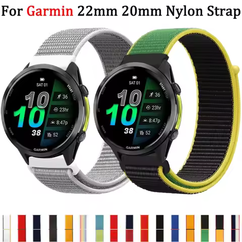 20mm 22mm Nylon Strap for Garmin Vivoactive 6 5/Vivomove Trend/Venu 3 2 Breathable Bracelet Garmin F