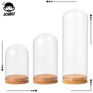 [ Dome Cloche Cover, Cloche Jar with Wooden Base, Clear Glass Cloche Dome Decoration Case, Decorative Clear for Office Decoration