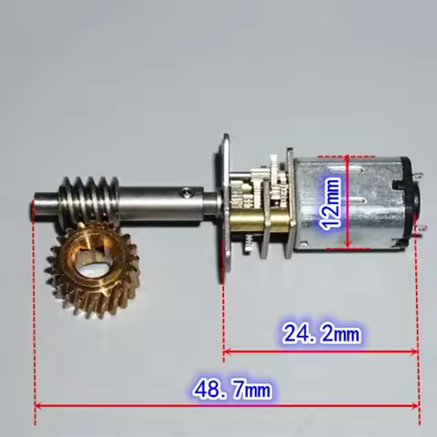 Micro N20 Full Metal Gearbox Gear Motor DC 3V 5V 6V 62RPM Long Screw Shaft Worm Gear Motor Model Air