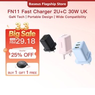 Baseus EnerFill FN11 Fast Charger 2U+C 30W UK GaN Tech Compact Travel Smaller Size Charger