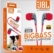 Handset / Handsfree Earphone JBL J-03 ORIGINAL BY HARMAN FULL BASS+ SUPER MEGABIGBAS