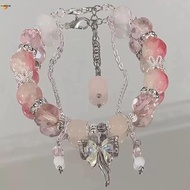 Crystal Stone Water Drop Bead Bracelet - Stainless Steel Fade-Resistant Stackable for Women