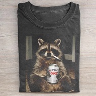 Funny Raccoon Smoking Diet Coke T-shirt